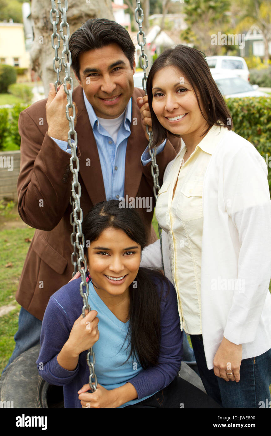 Spanischer Familie mit einem jugendlich Tochter. Stockfoto