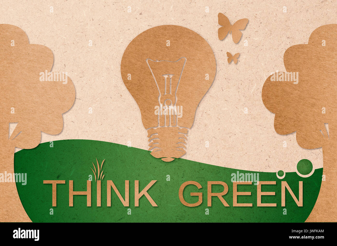Think green Konzept für umweltfreundliche Stockfoto