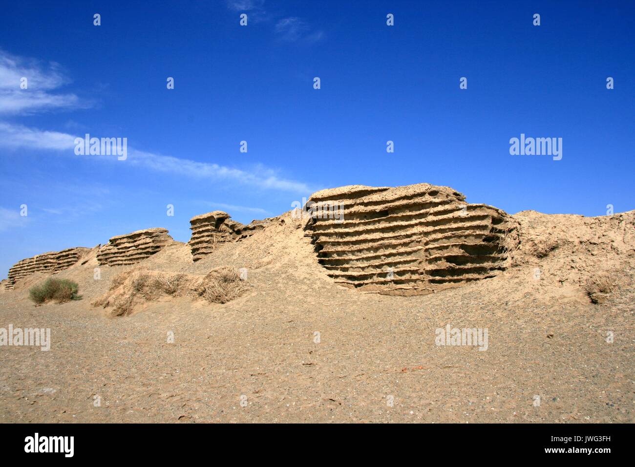 Große Mauer aus der Han Dynastie, China Stockfoto