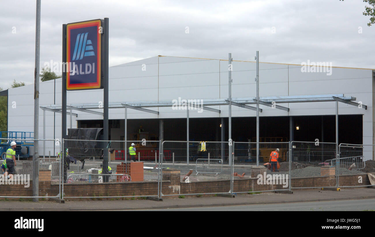 Aldi Supermarkt sind im Bau Drumchapel Glasgow GROSSBRITANNIEN gebaut Stockfoto