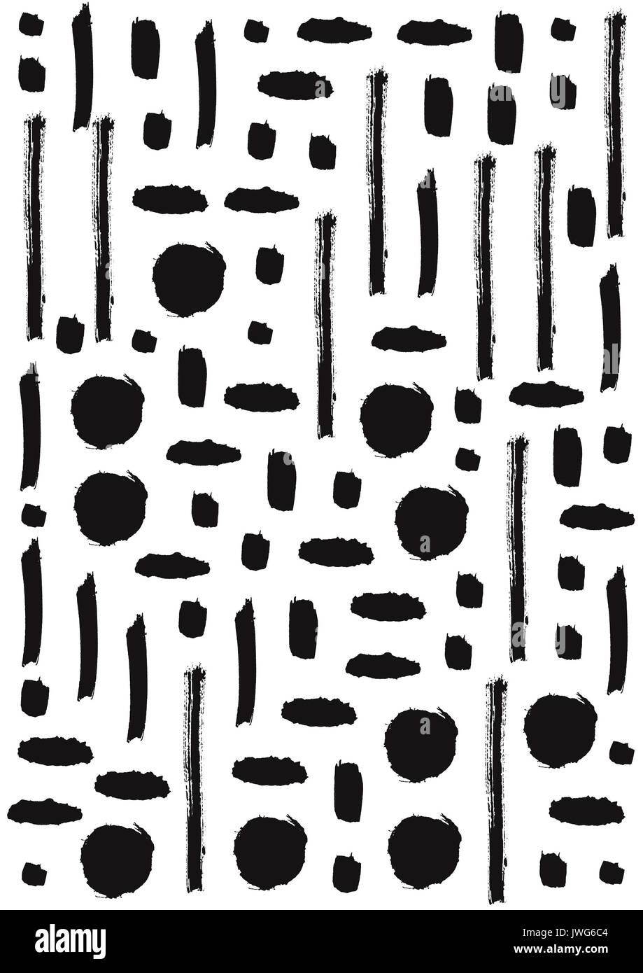 Schwarze Hand gezeichneten Strich auf weißem Hintergrund. Ein Muster für die Textil- und Hintergrundbild verwendet werden, Geschenkpapier, Web Stockfoto