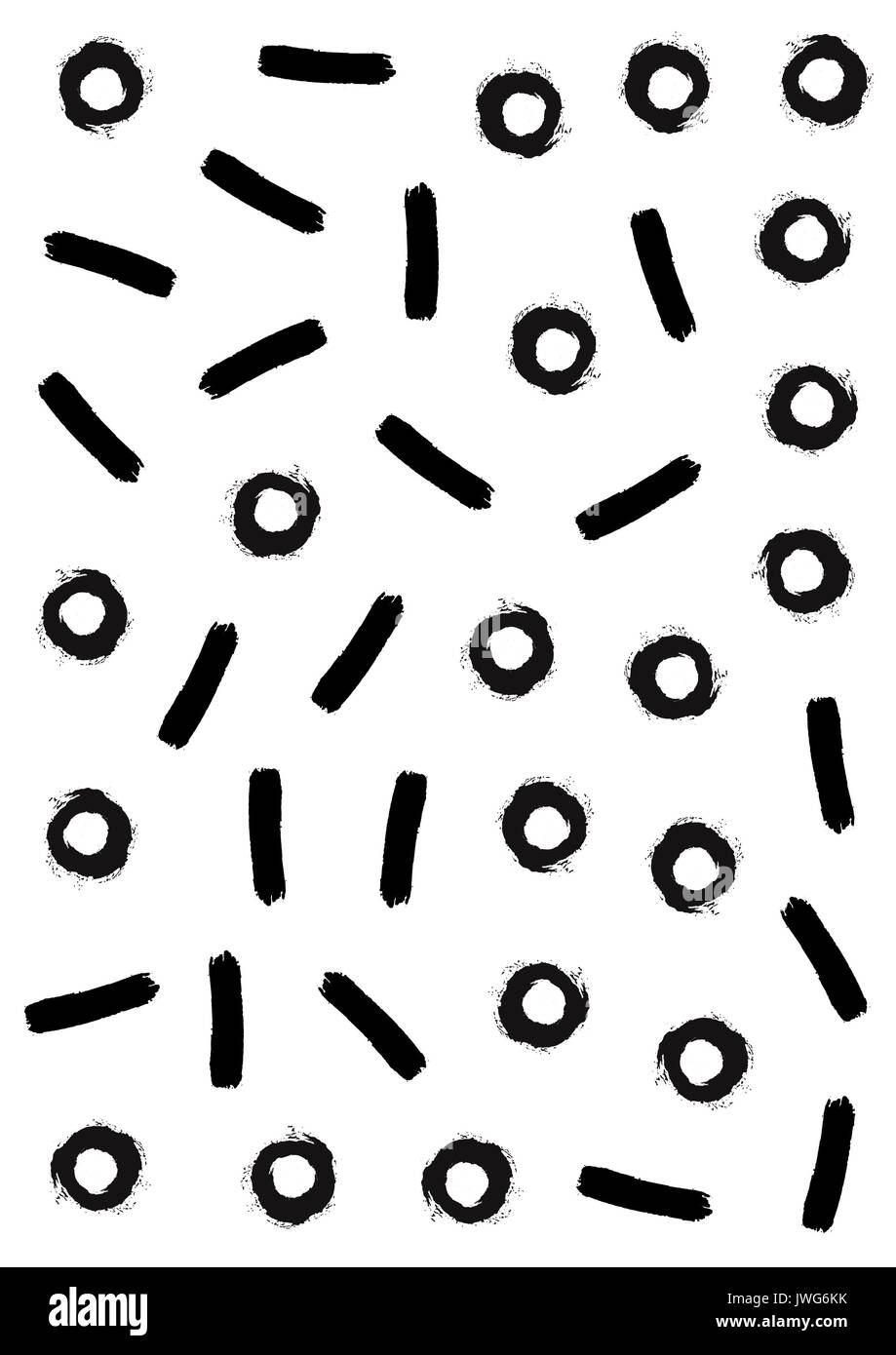 Schwarze Hand gezeichneten Strich auf weißem Hintergrund. Ein Muster für die Textil- und Hintergrundbild verwendet werden, Geschenkpapier, Web Stockfoto