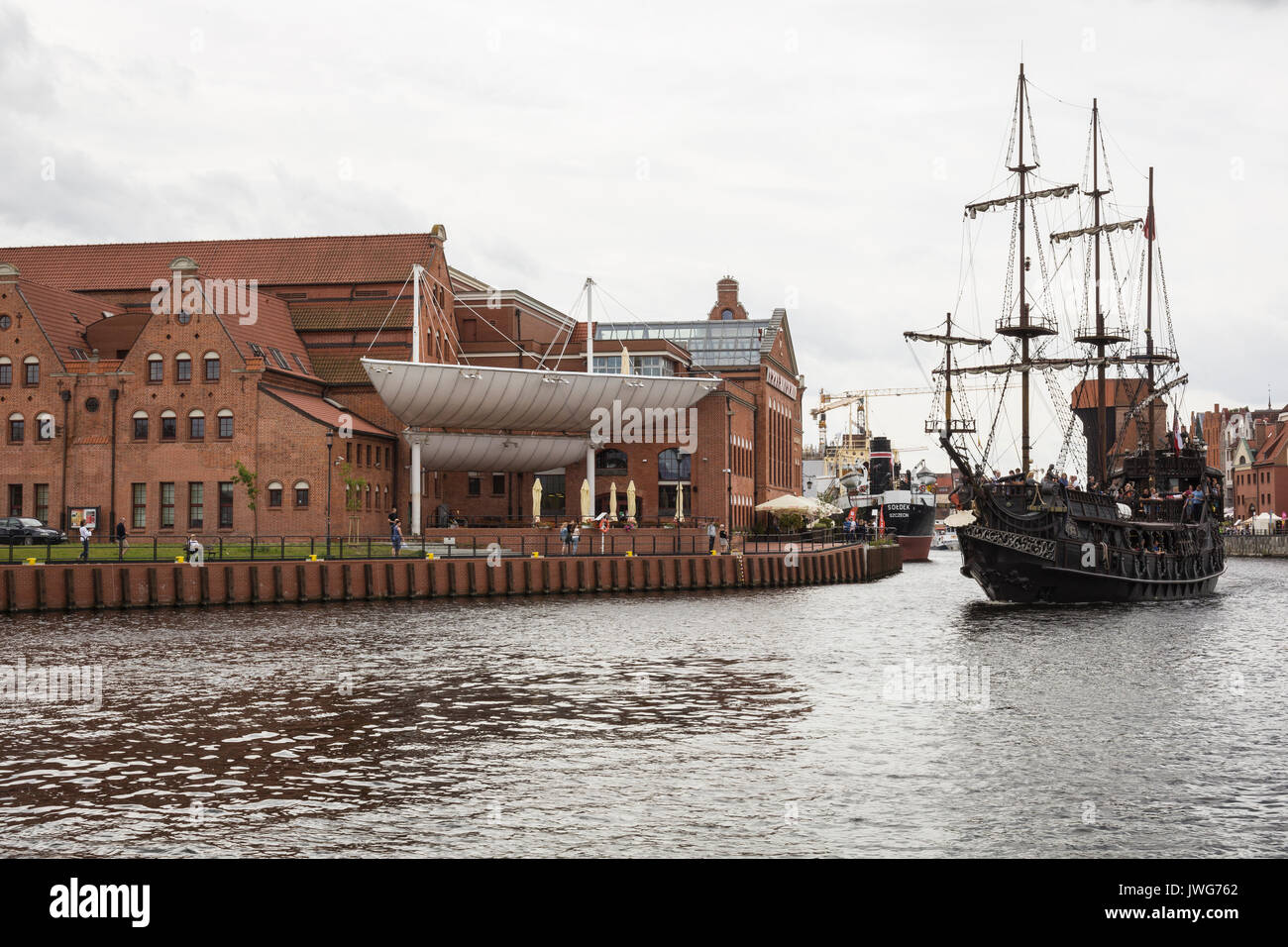 Danzig, Polen - August 04,2017: piratenschiff an der Mottlau in Danzig, Polen. Stockfoto