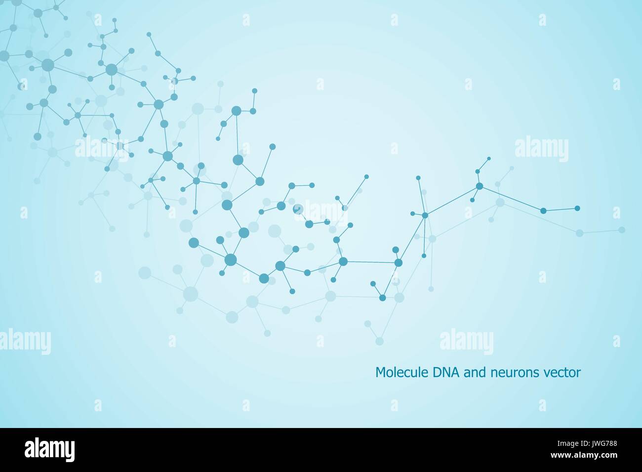 Struktur-Molekül Dna und Neuronen, verbundene Linien mit Punkten, genetischen und chemischen Verbindungen, Vektor-Illustration. Stock Vektor