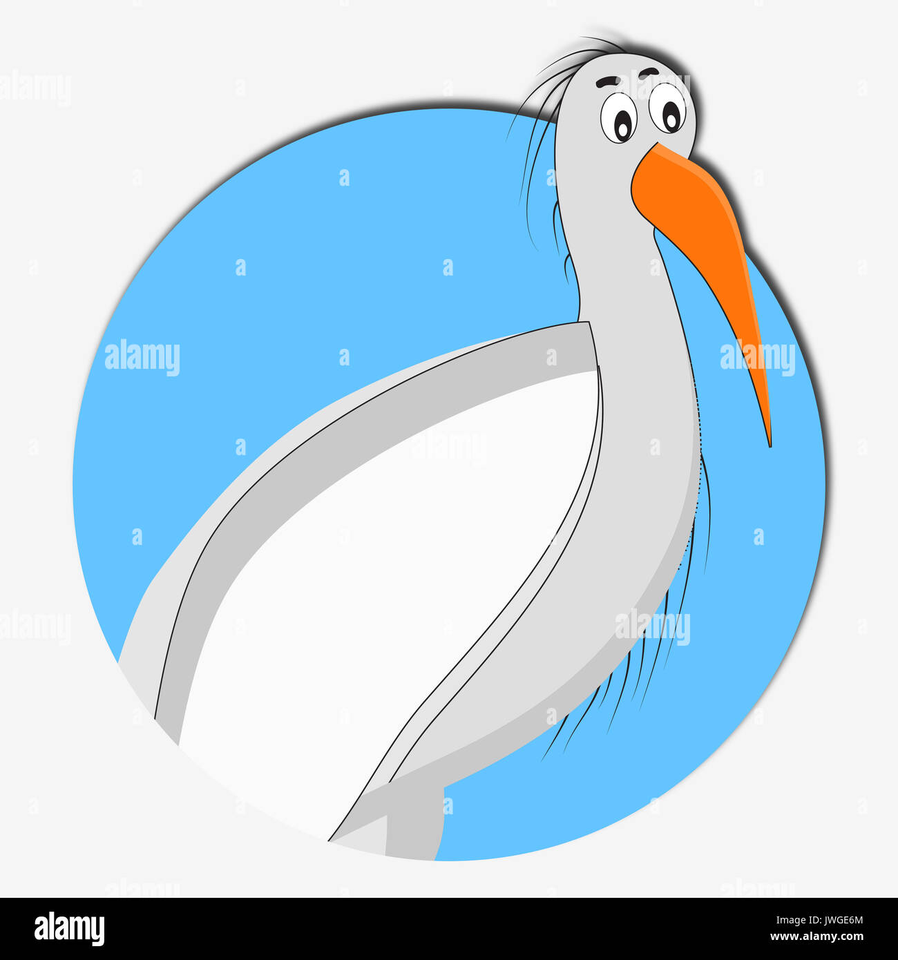 Stork Symbol Tier. Stork baby Vector Illustration. storch Cartoon Stockfoto