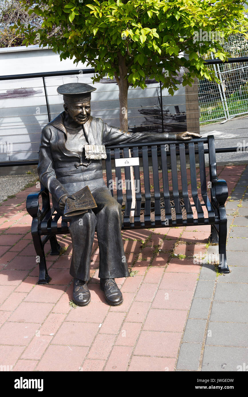 Die Bronzeskulptur Homecoming von Nathan Scott in der Memorial Park Inner Harbour Victoria Vancouver Island British Columbia Kanada Stockfoto