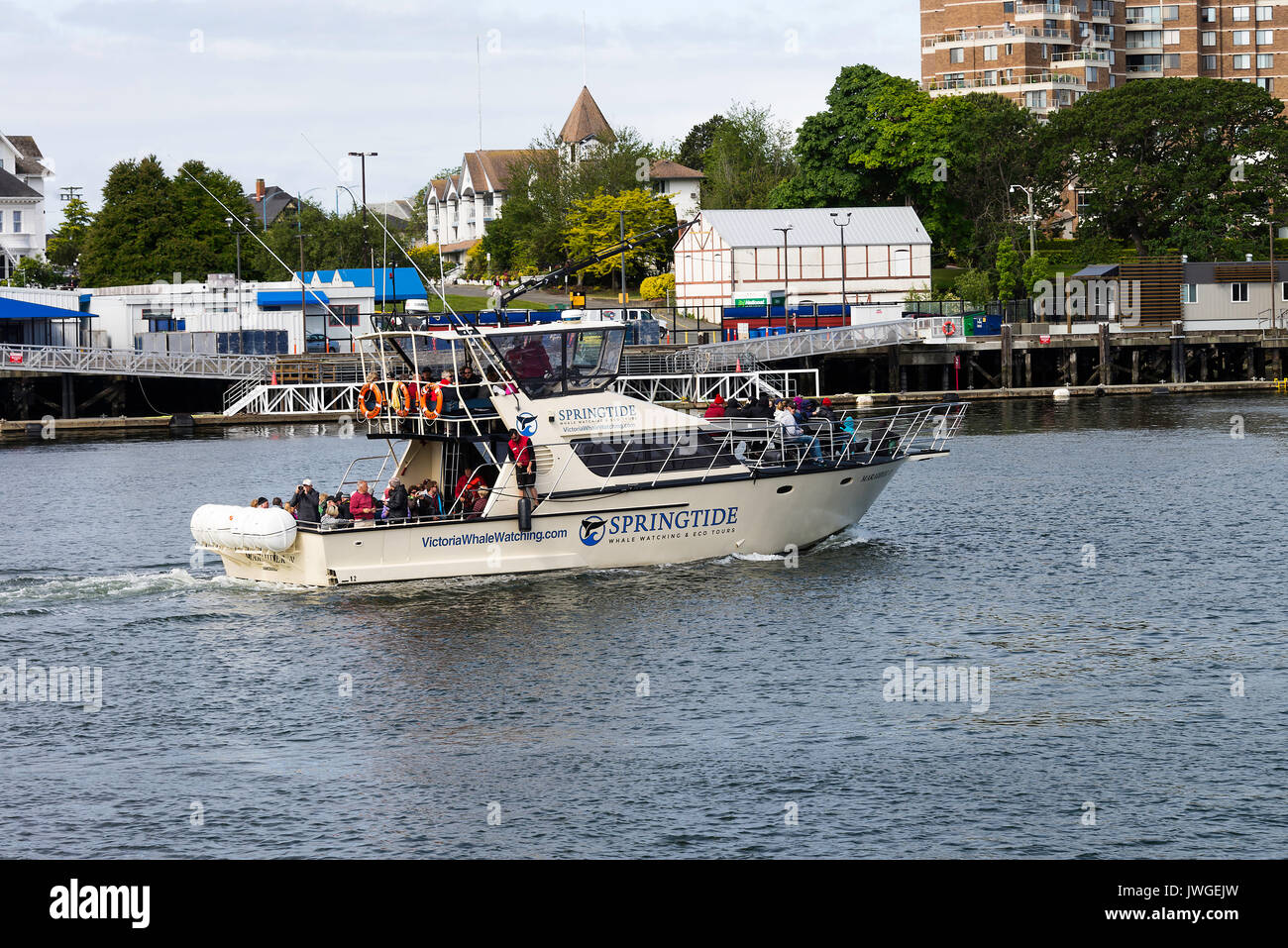 Die Whale Watching Boot Marauder IV Abflug den inneren Hafen von Victoria auf einen Passagier Kreuzfahrt Vancouver Island British Columbia Kanada Stockfoto