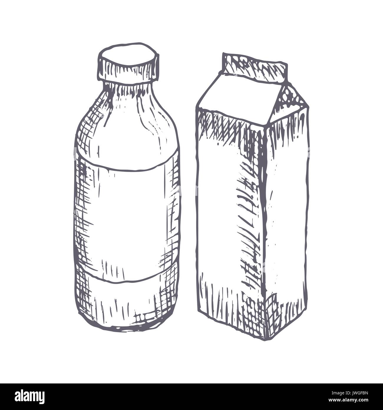 Milch Hand gezeichnet Vector Illustration Stock Vektor