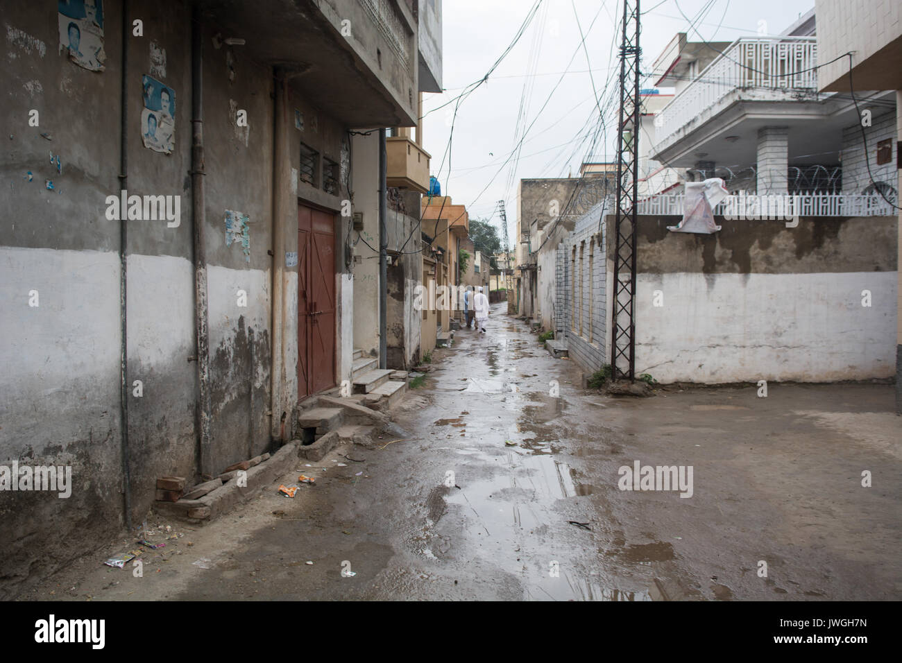 Leere Straße in kharian Dorf Punjab Pakistan Stockfoto