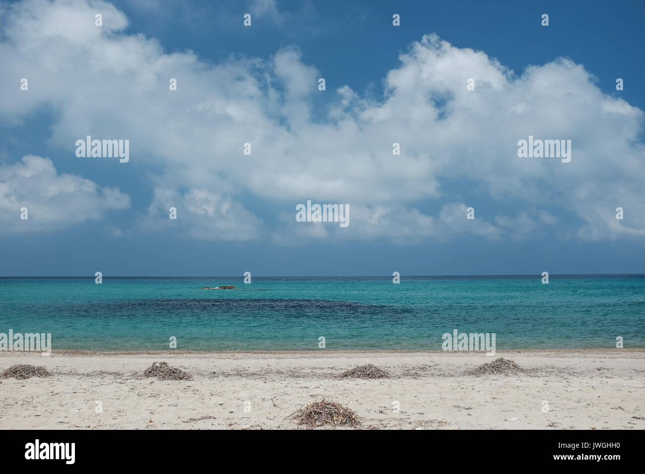 Sand Sea Sky Stockfoto