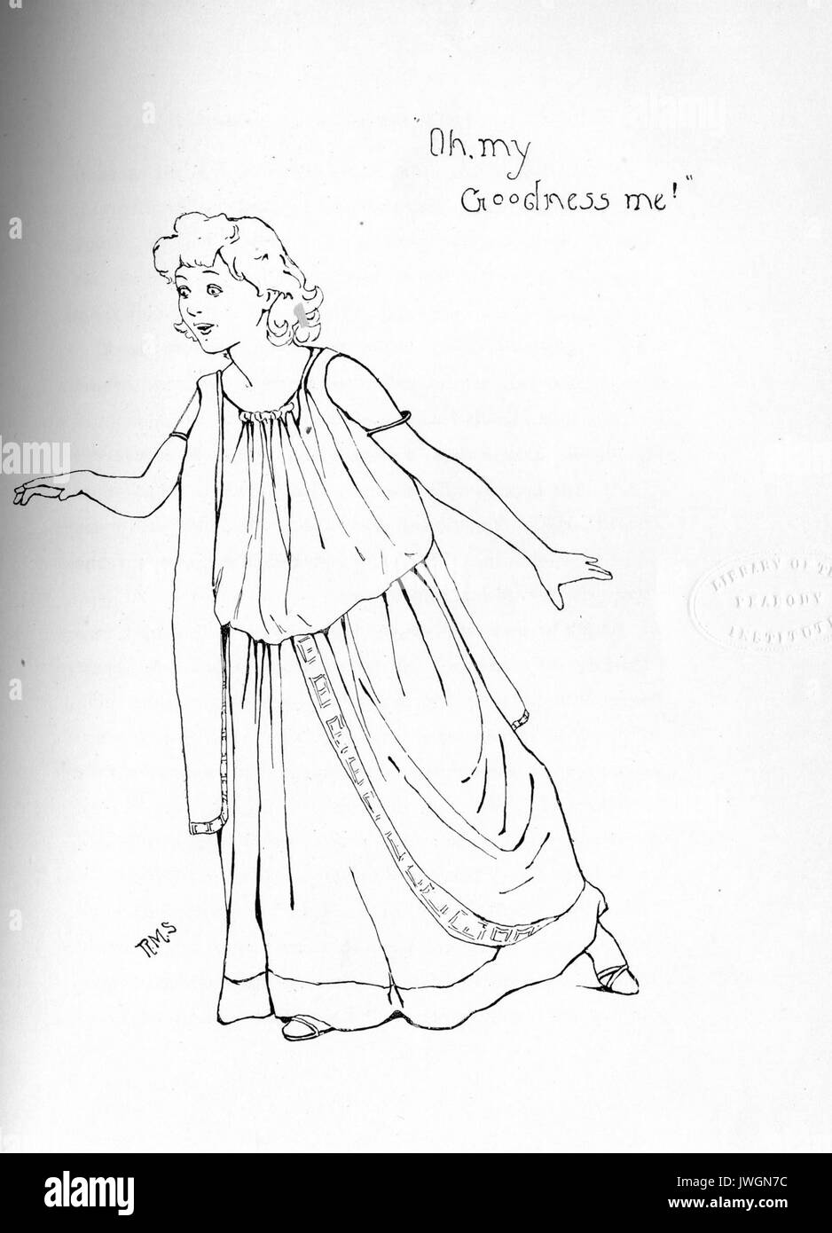 Abbildung: eine Schauspielerin eine Delsarte Methode dar, mit Hilfe von Techniken von Francois Delsarte, 1900 entwickelt. Stockfoto