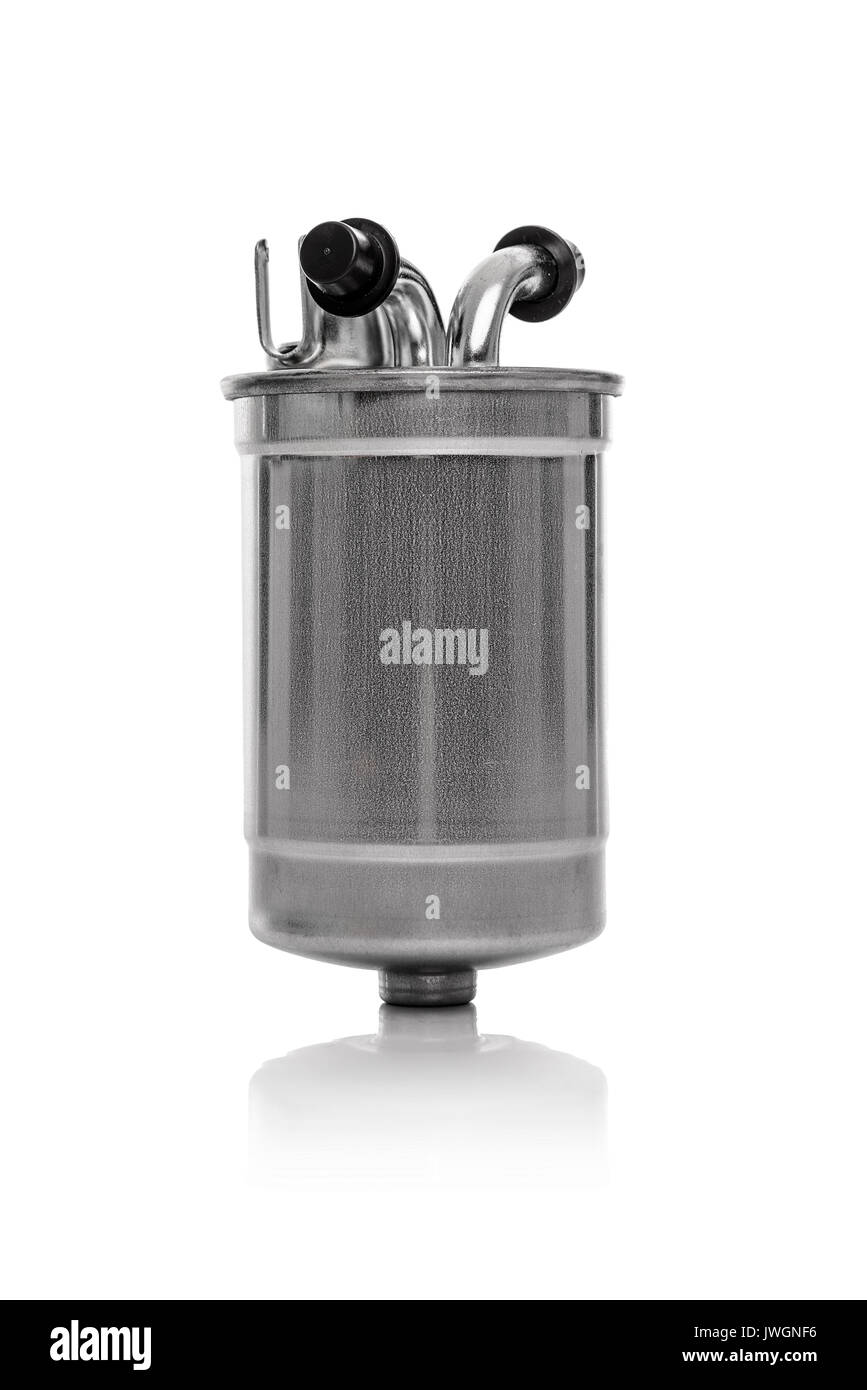 Kraftstofffilter diesel Auto isoliert. Stockfoto