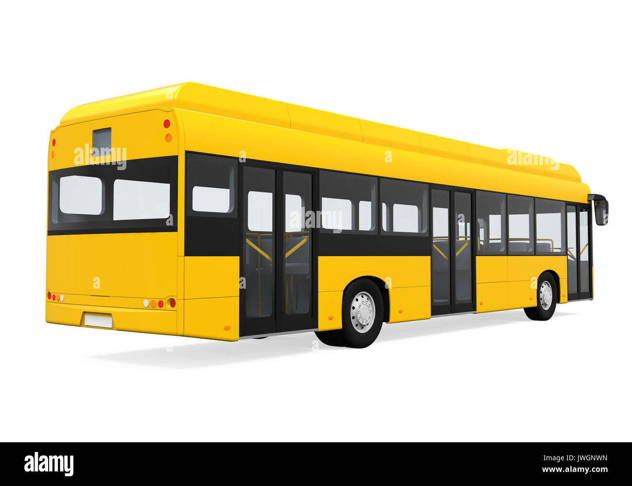 Gelb City Bus galvanisch getrennt Stockfoto