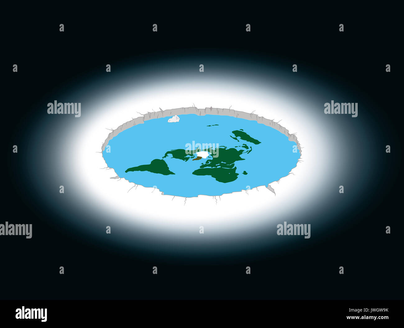 Flache Masse von der Antarktis umgeben. Abbildung. Stockfoto