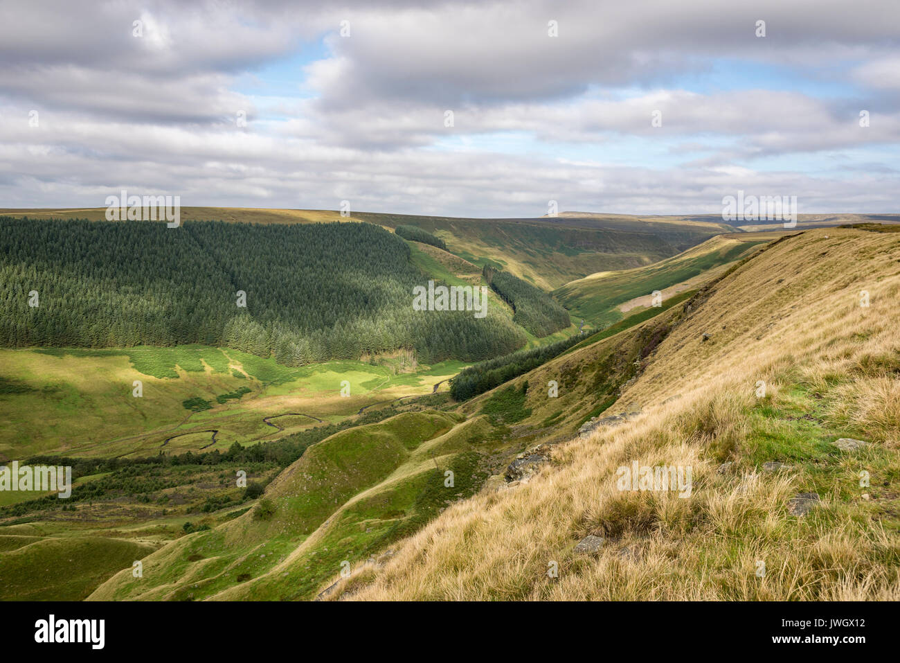 Die alport Tal im Hohen Peakfläche der Nationalpark Peak District, Derbyshire, England. Stockfoto