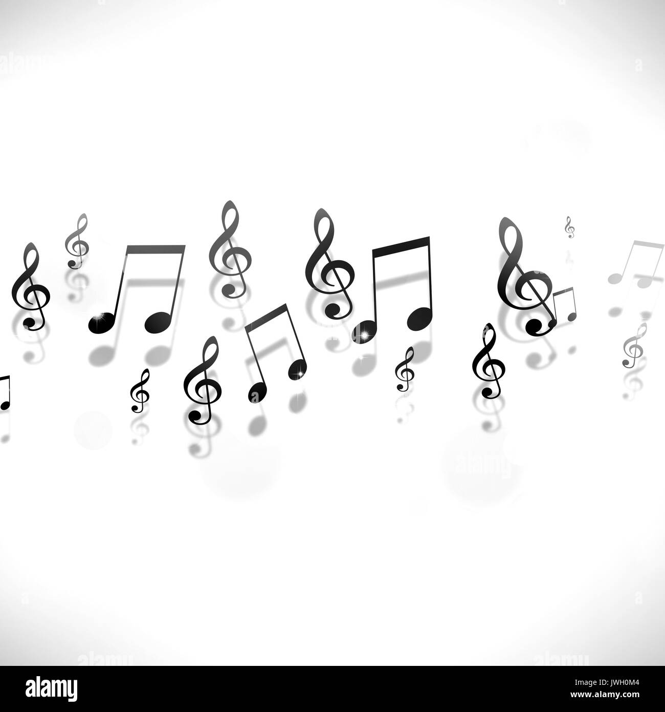 Abstrakte schwarzen und weißen Hintergrund mit Noten Stockfoto
