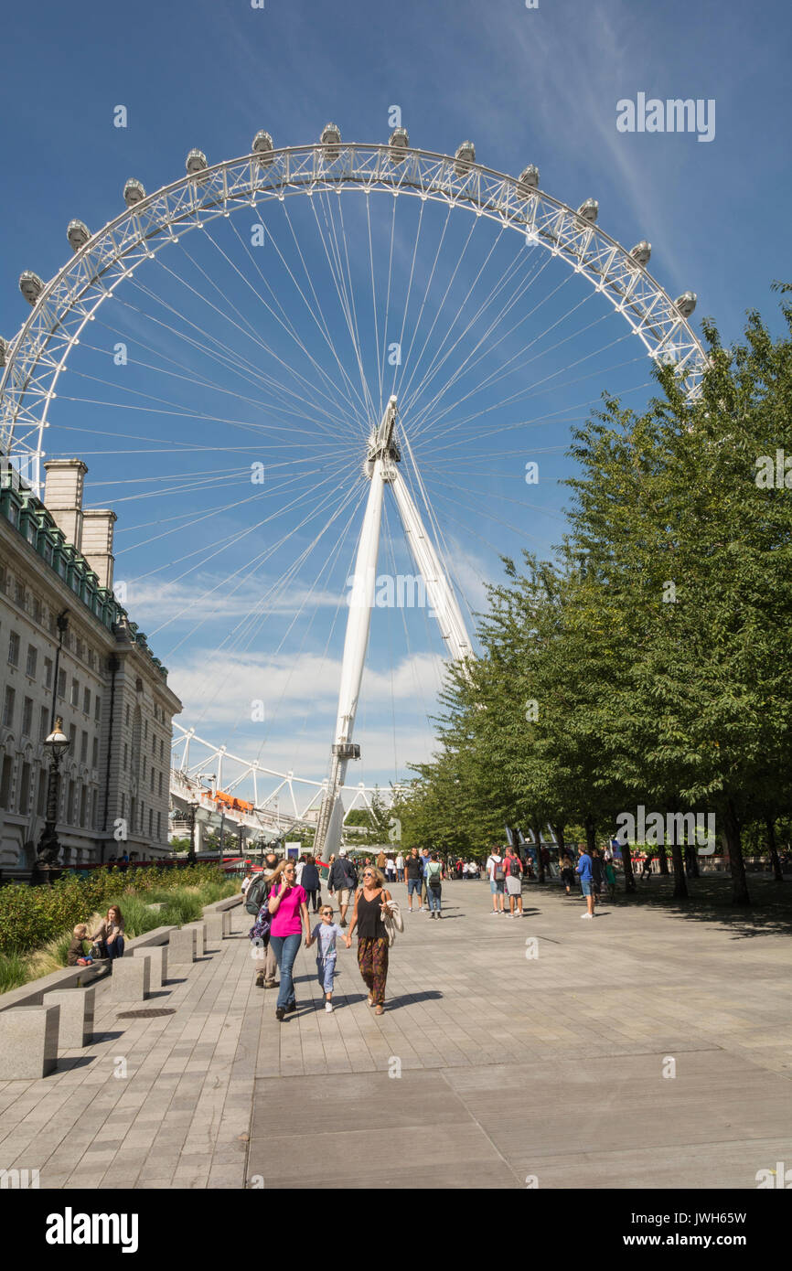 Das London Eye - Riesenrad am Südufer der Themse in London, Großbritannien Stockfoto