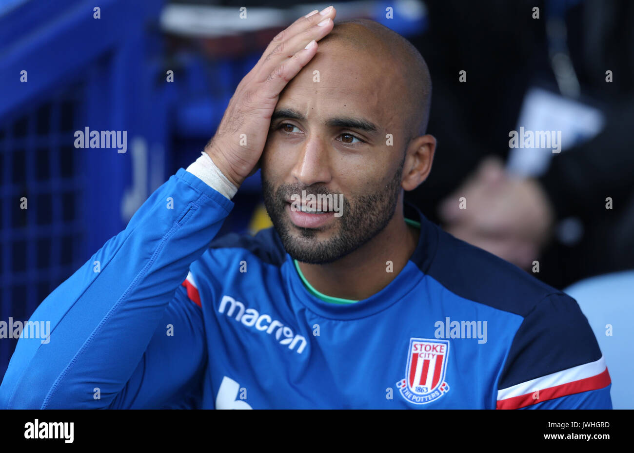 LEE GRANT Stoke City FC Everton GOODISON PARK ENGLAND 12. August 2017 Stockfoto