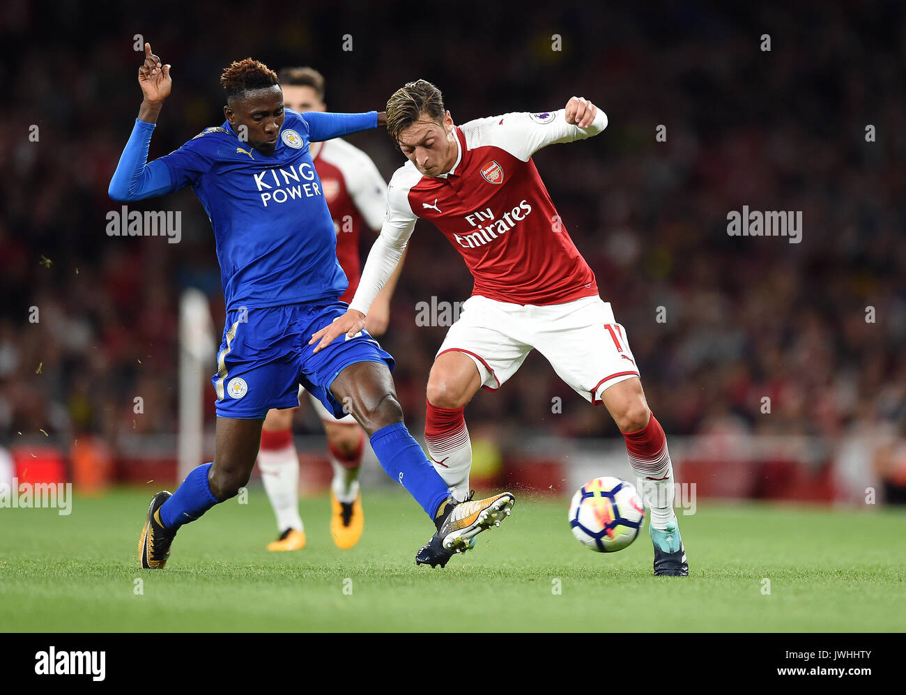 WILFRED NDIDI VON LEICESTER CIT ARSENAL EMIRATES STADIUM V LEICESTER CITY LONDON ENGLAND, 11. August 2017 Stockfoto