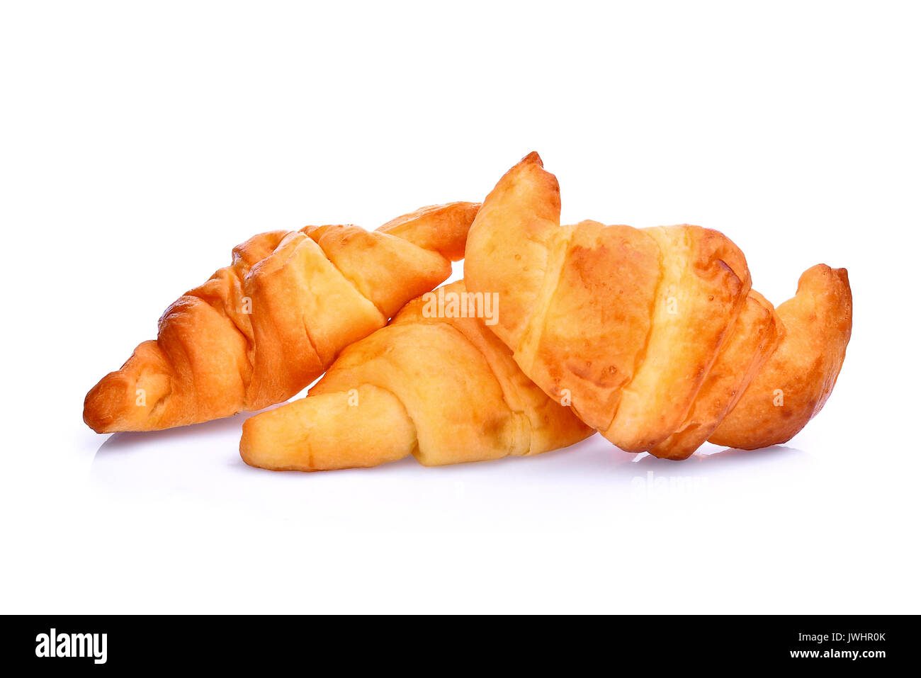 Fresh mini Croissant auf weißem Hintergrund Stockfoto