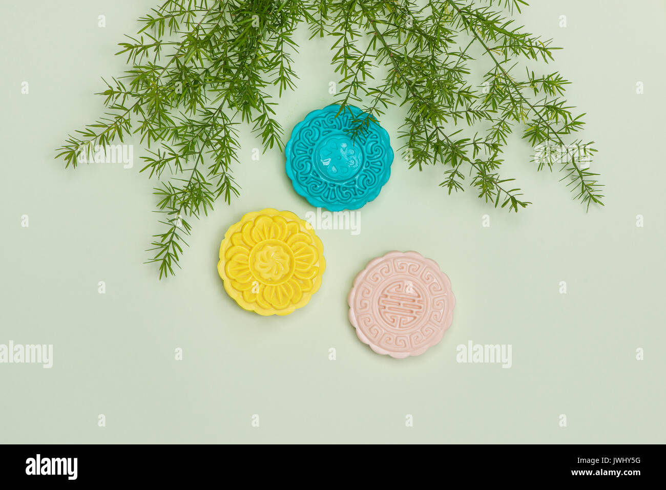 Chinesische berühmten Essen. Mooncakes. Chinesische Gebäck traditionell während der Mondfest gegessen Stockfoto