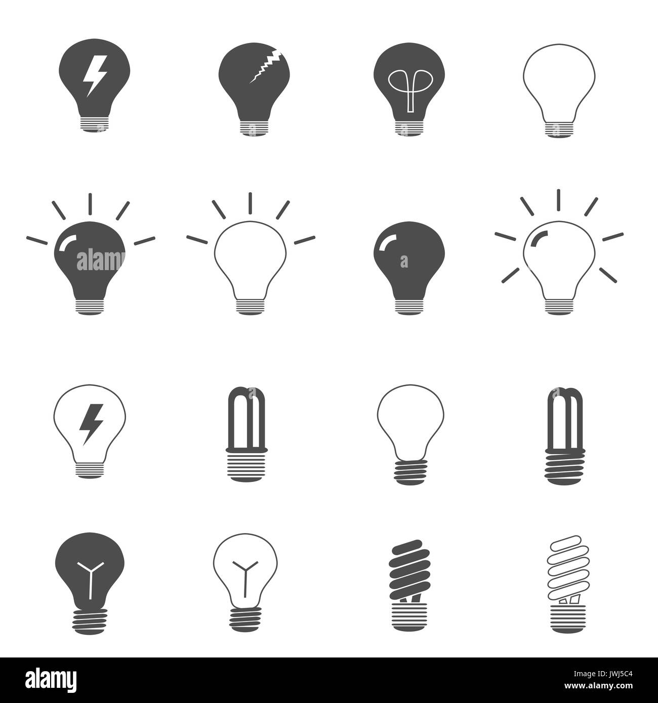Gluhbirne Und Led Lampe Icons Set Vector Stockfotografie Alamy