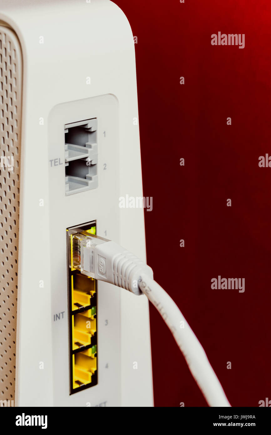 Ethernet Computer Internet Anschluss. Stockfoto