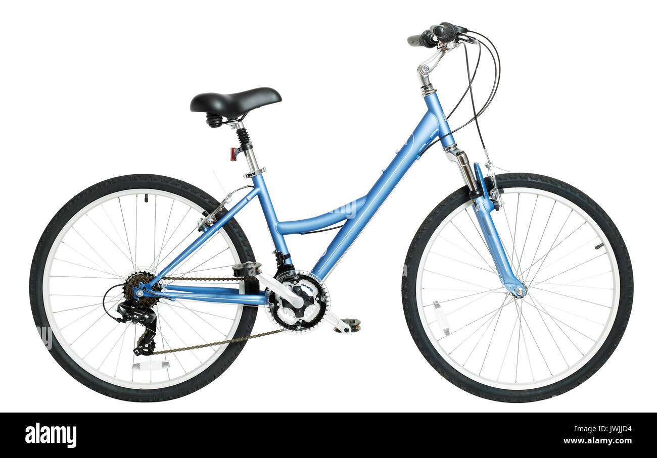Blau weiblichen Fahrrad Stockfoto