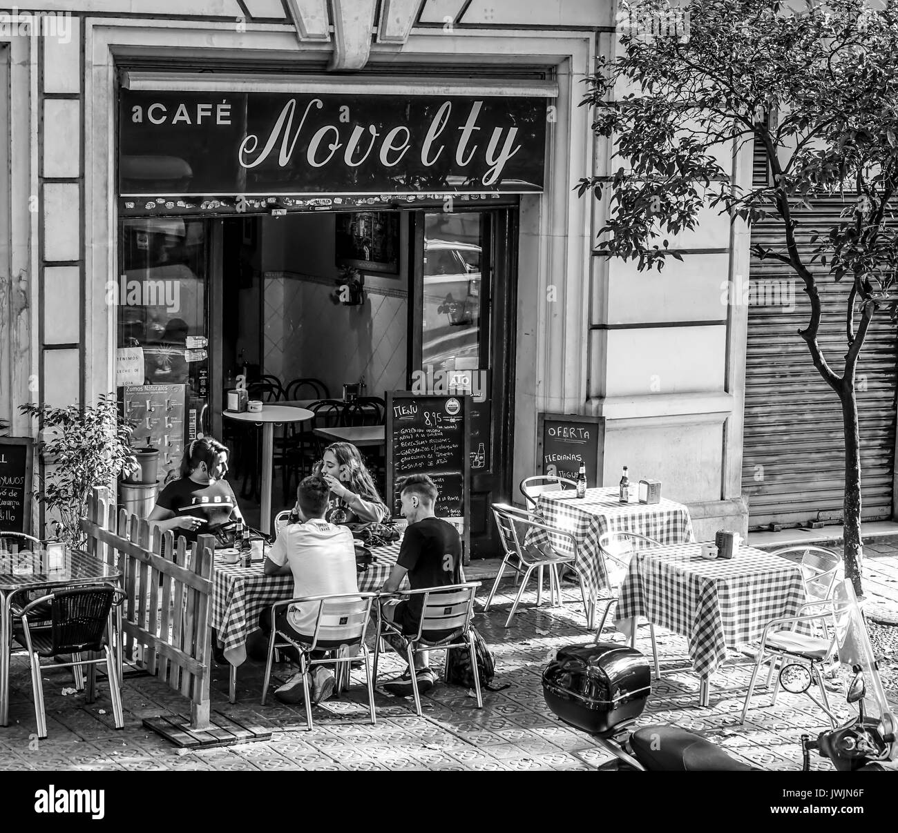 Schöne Street Cafe in Barcelona - Barcelona/Spanien - vom 2. Oktober 2016 Stockfoto