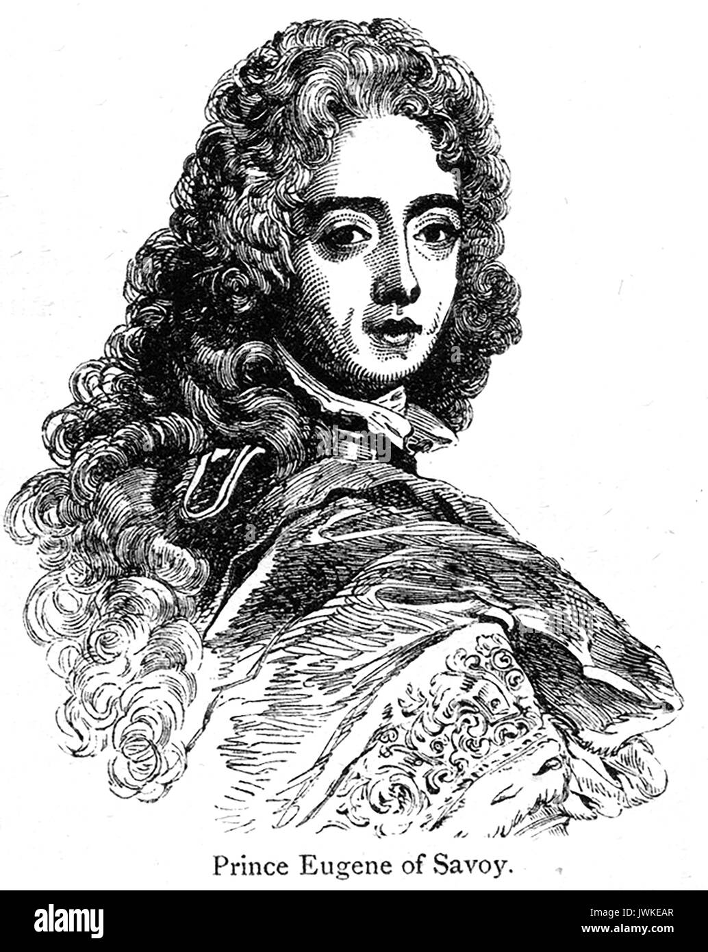 Eine frühe Zeichnung Portrait von Prinz Eugen von Savoyen Stockfoto
