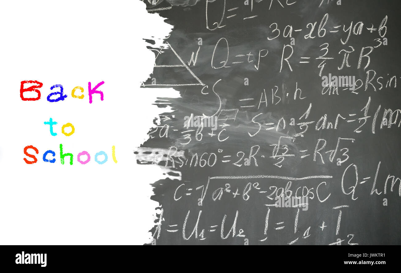 mathematische Formeln am schwarzen Brett Stockfoto