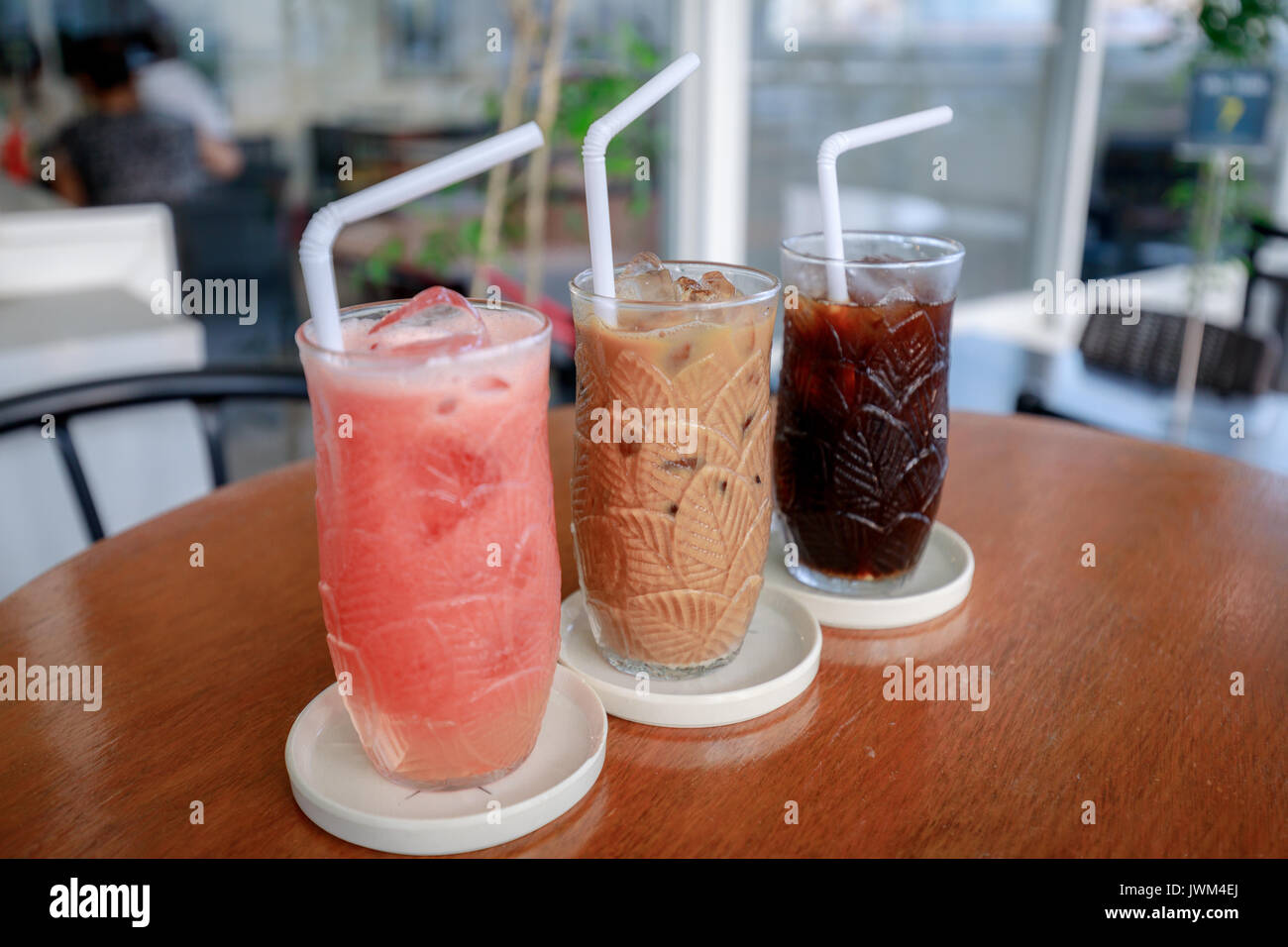 Vietnamesische Eis Kaffee, Getränke auf dem Tisch Stockfoto
