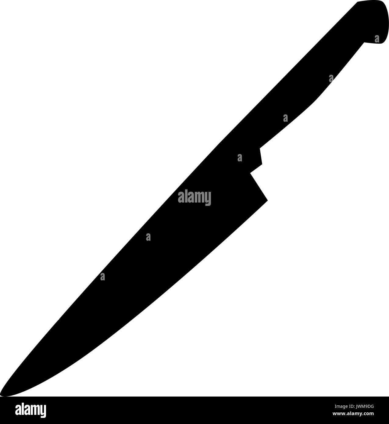 Eine schwarze und weiße Silhouette einer fleischermesser Stock Vektor