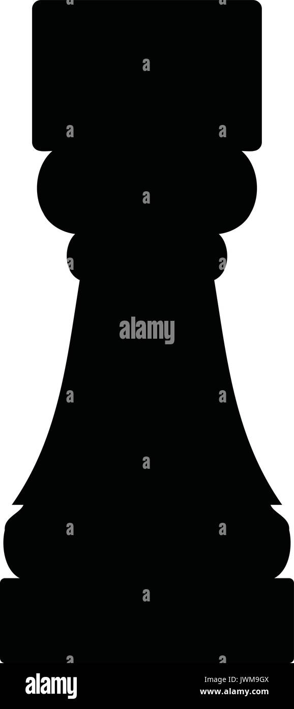Eine schwarze und weiße Silhouette einer Schachfigur - Schloss Stock Vektor