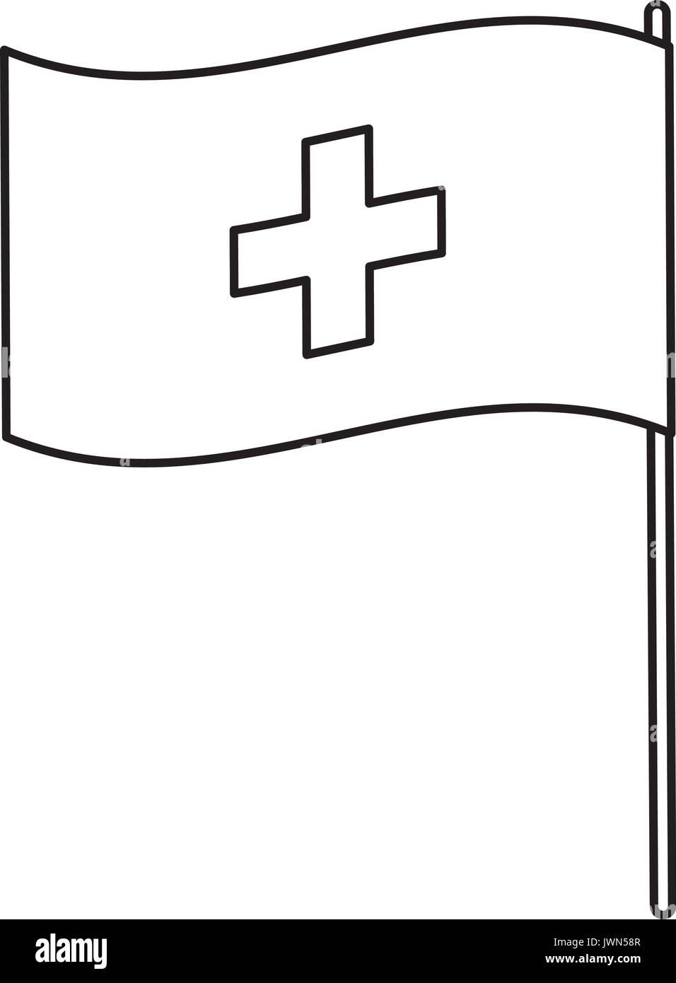 Flagge der Schweiz genaue Abmessungen element Proportionen  Stock-Vektorgrafik - Alamy