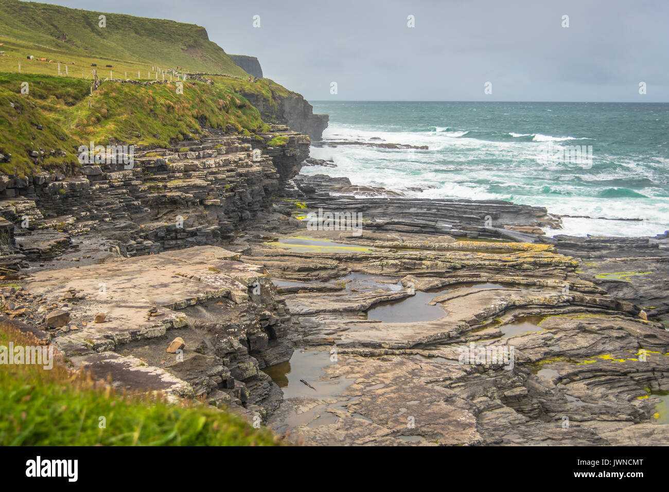 Rocky irische Küste, Doolin Irland Stockfoto