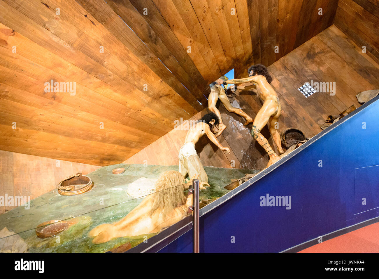 Die Gefangenen die Flucht aus der Büchse der Pandora an der HMS Pandora Ausstellung gesehen im Museum des tropischen Queensland, Townsville, Queensland, Queensland, Australi Stockfoto