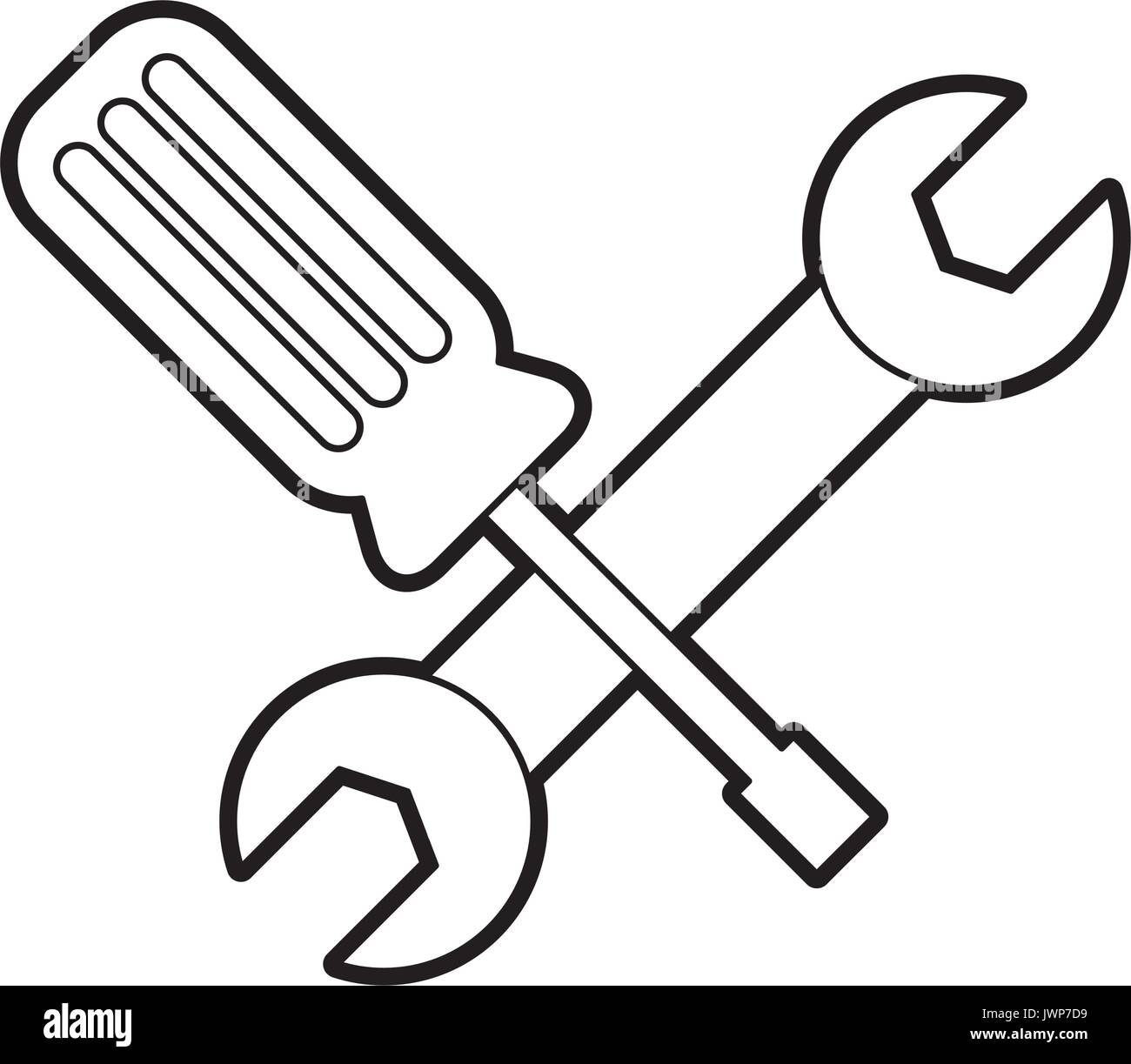 Schraubenschlüssel und Schraubenzieher Symbol Stock-Vektorgrafik - Alamy