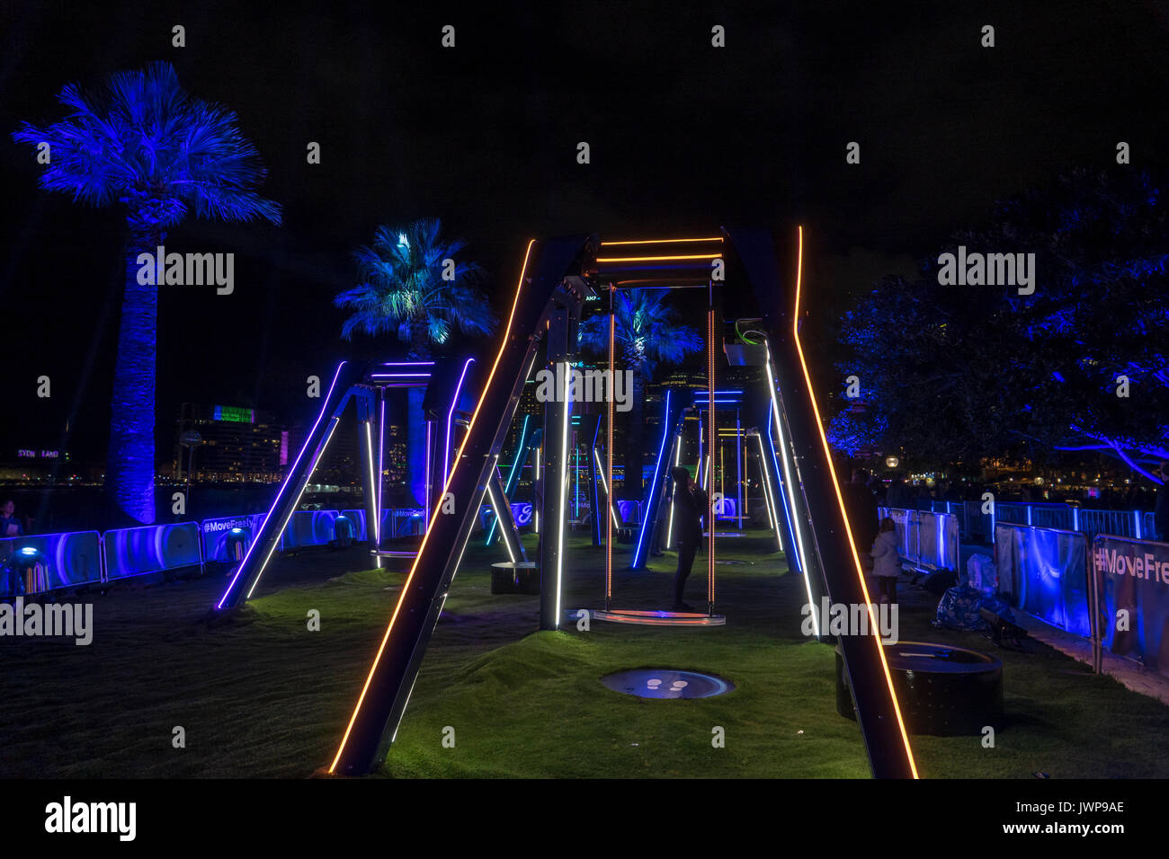 2017 Vivid Sydney Lichtinstallationen rund um Circular Quay, Sydney Stockfoto