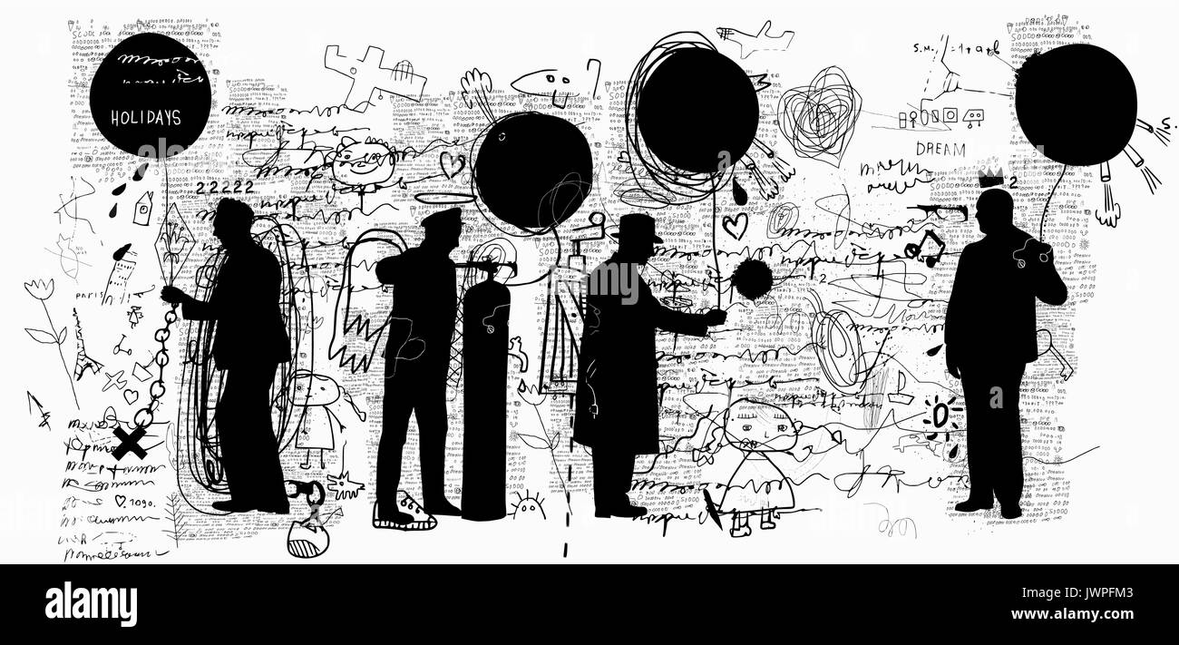 Männer, die Luftballons kaufen Stock Vektor Männer, die Luftballons kaufen Stock Vektor