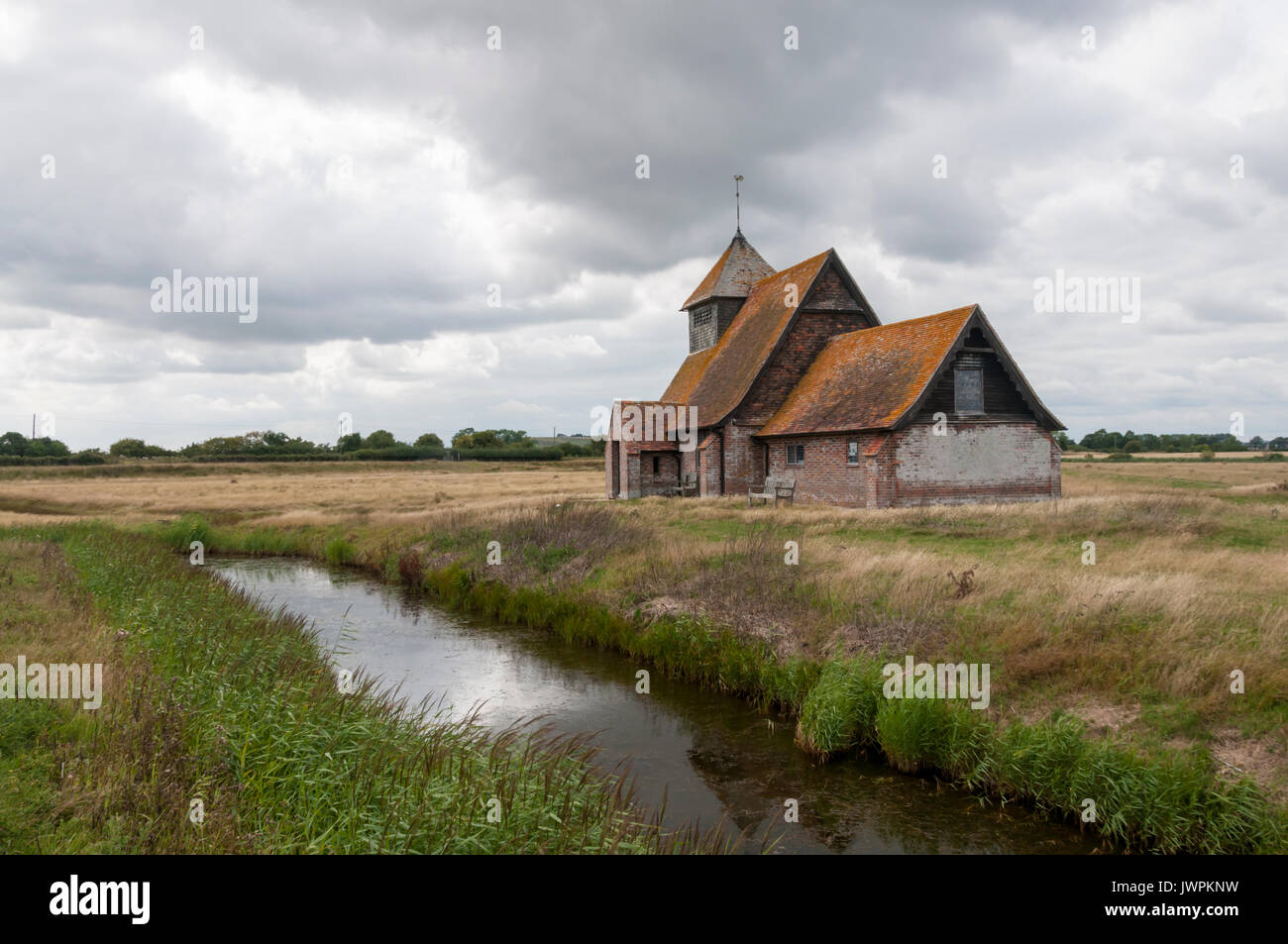 Fairfield Kirche St. Thomas à Becket auf Romney Marsh. Stockfoto