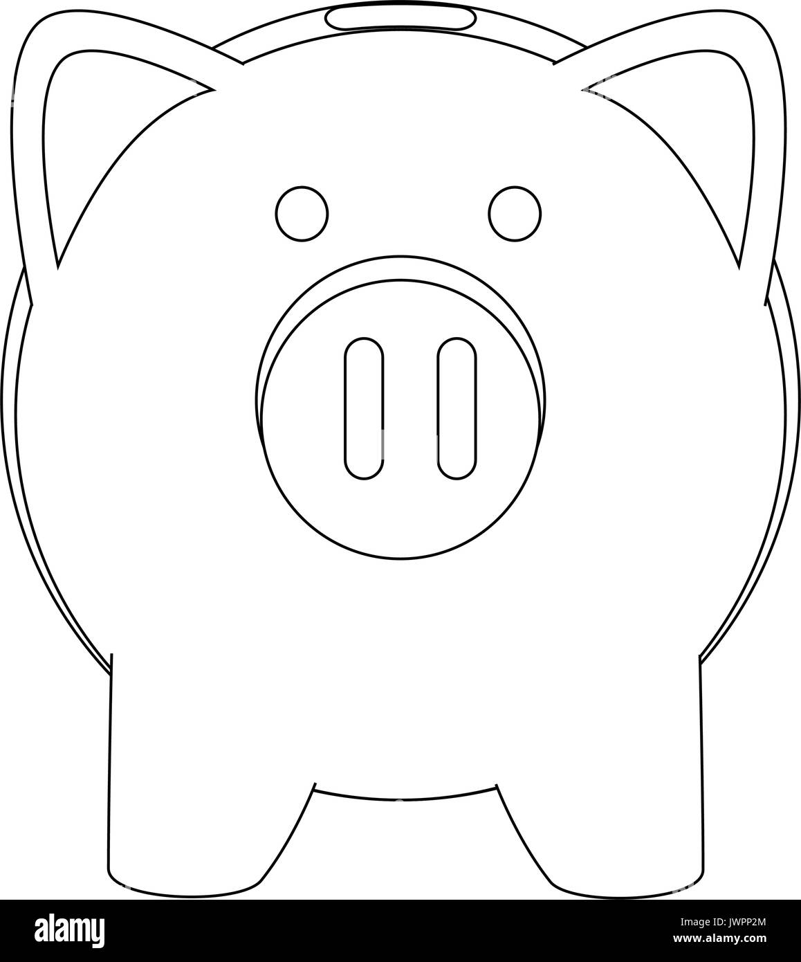 Sparschwein-Symbol auf weißem Hintergrund-Vektor-illustration Stock Vektor