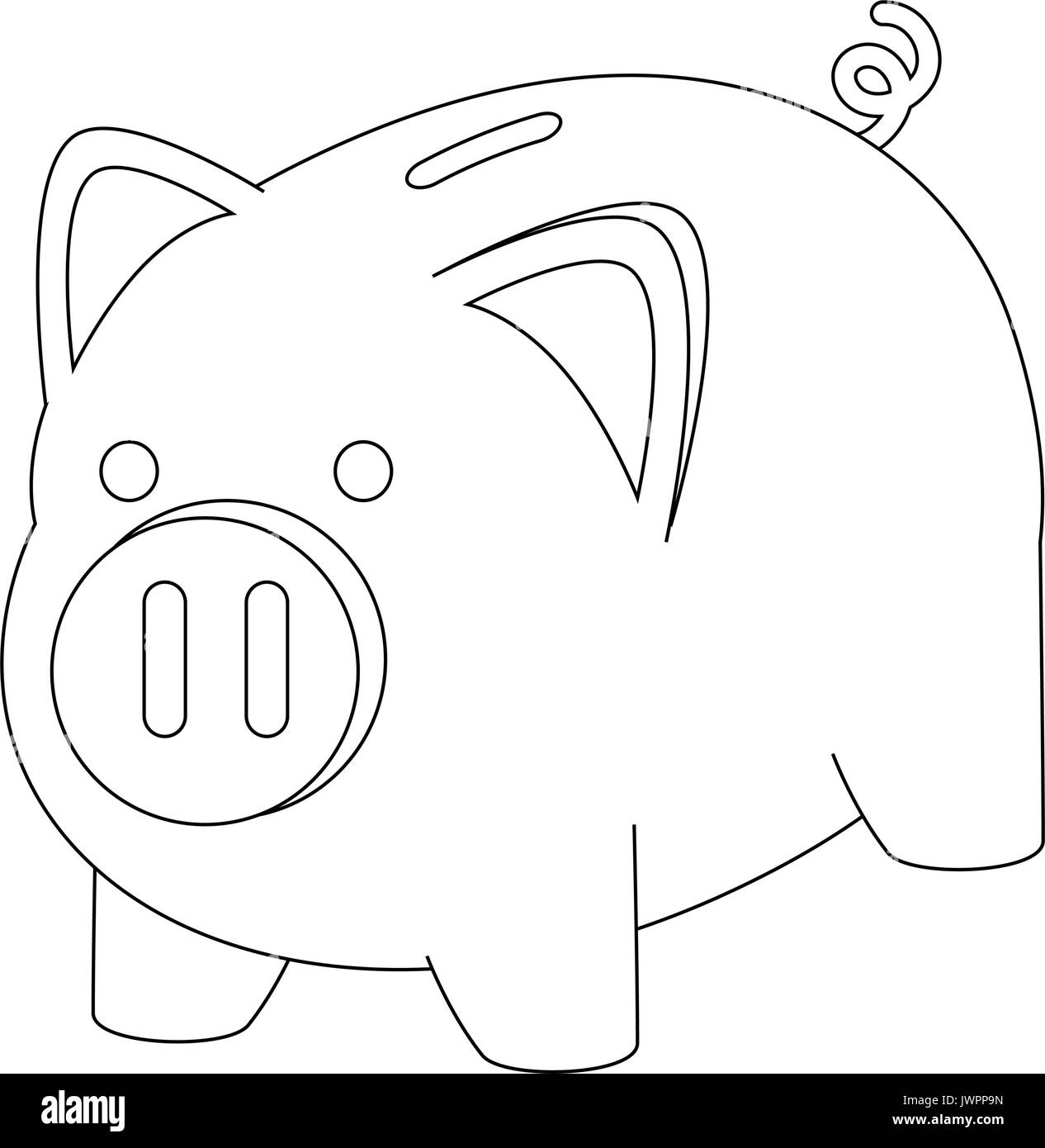 Sparschwein-Symbol auf weißem Hintergrund-Vektor-illustration Stock Vektor