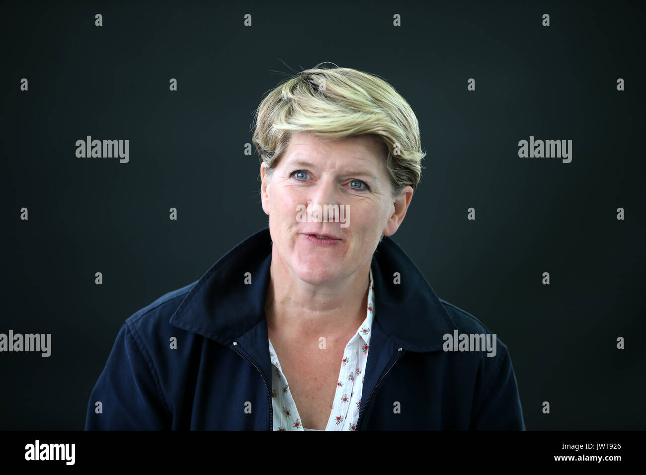 Sender und Autor Clare Balding beim Edinburgh International Book Festival 2017, wo sie Ihr erstes Buch für Kinder Das Rennpferd, die nicht galoppieren. Stockfoto