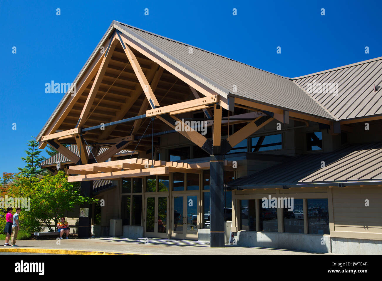 Wald Learning Center, Spirit Lake Memorial Highway, Washington Stockfoto