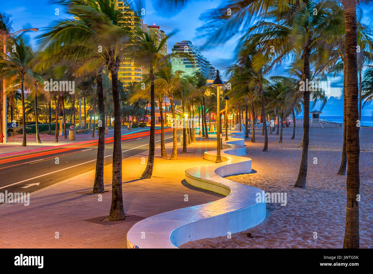 Ft. Lauderdale, Florida, USA am Strand Strip. Stockfoto