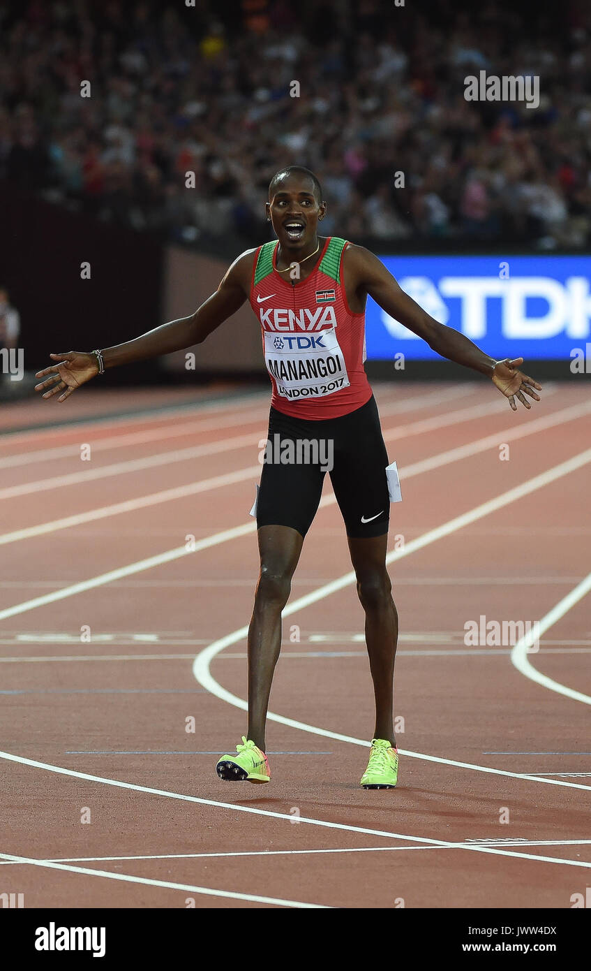 London, Großbritannien. 13 Aug, 2017. Elia Motonei Manangoi Kenias, in 1500 m-Finale in London gewinnen an der 2017 IAAF Weltmeisterschaften in der Leichtathletik. Credit: Ulrik Pedersen/Alamy leben Nachrichten Stockfoto