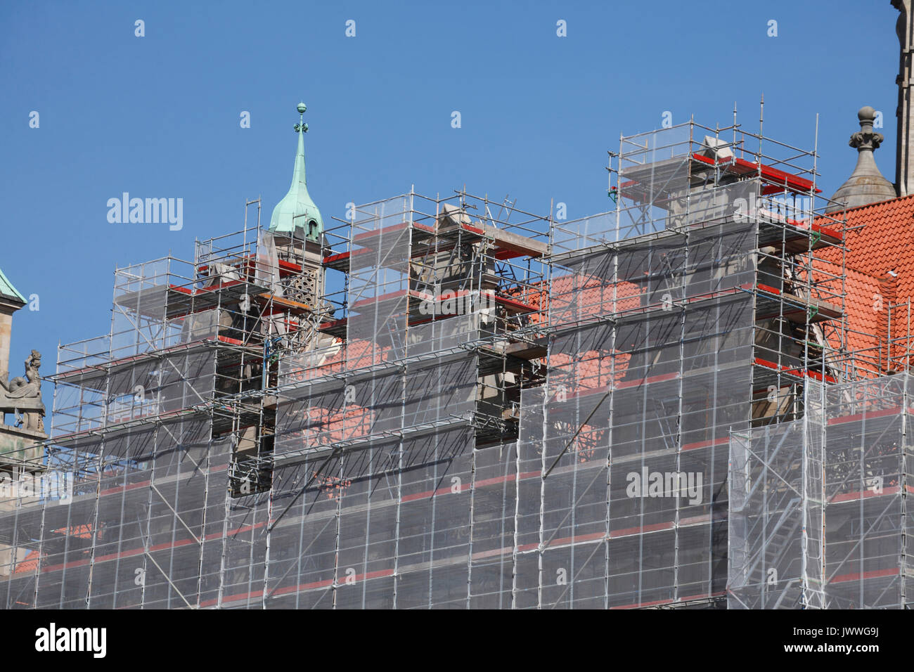 Baustelle auf das Neue Rathaus in Hannover, Deutschland Stockfotografie