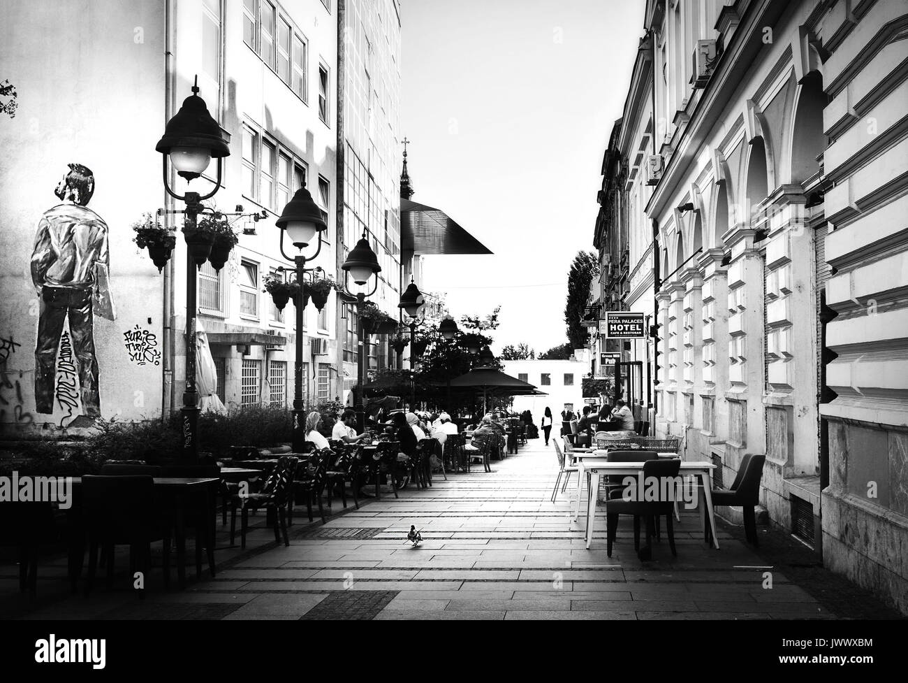 In der Nähe von Knez Mihailova oder Prince Michael Street, eine der ältesten und berühmtesten Touristen Attraktion von Belgrad Stockfoto