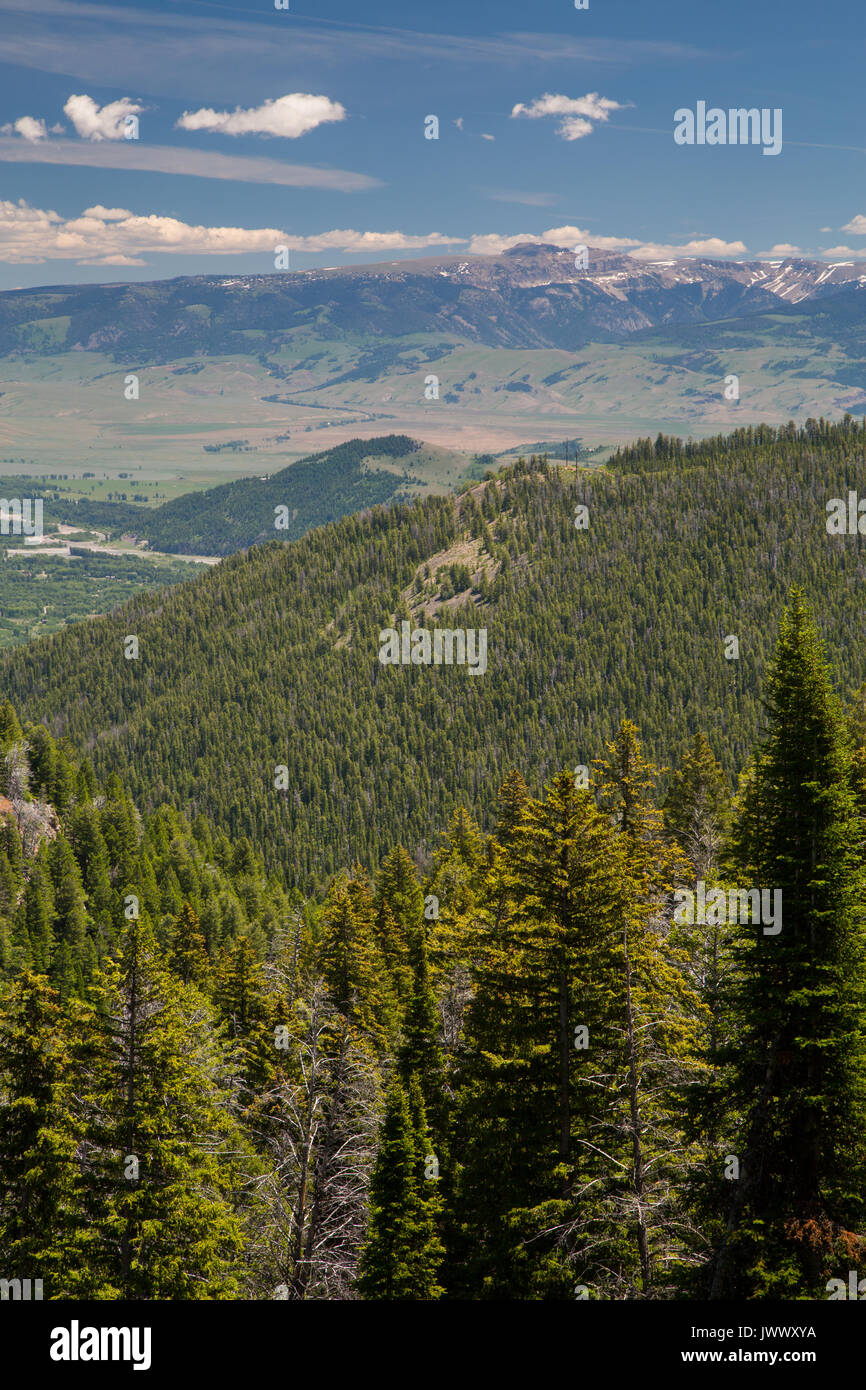 Die schlafende Indischen steigen über das Tal von Jackson Hole und Phillips Ridge im südlichen Teton Mountains. Bridger-Teton National Forest, Wyoming Stockfoto